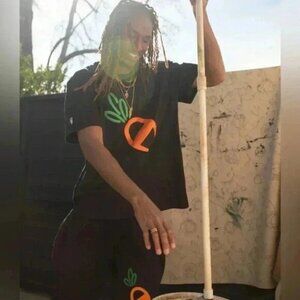 Champion Anwar carrot trend orange cotton casual shirt athletic streetwear XL
